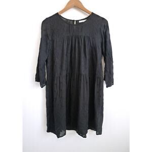 LOVE JOHNNY WAS Tiered Silk Embroidered Mini Babydoll Dress Neiman Marcus S $378